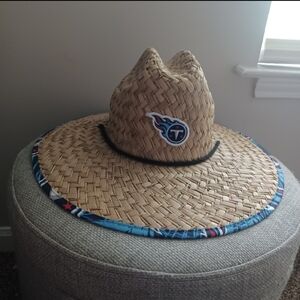 Foco Titans Football Floral straw sun hat with drawstring /